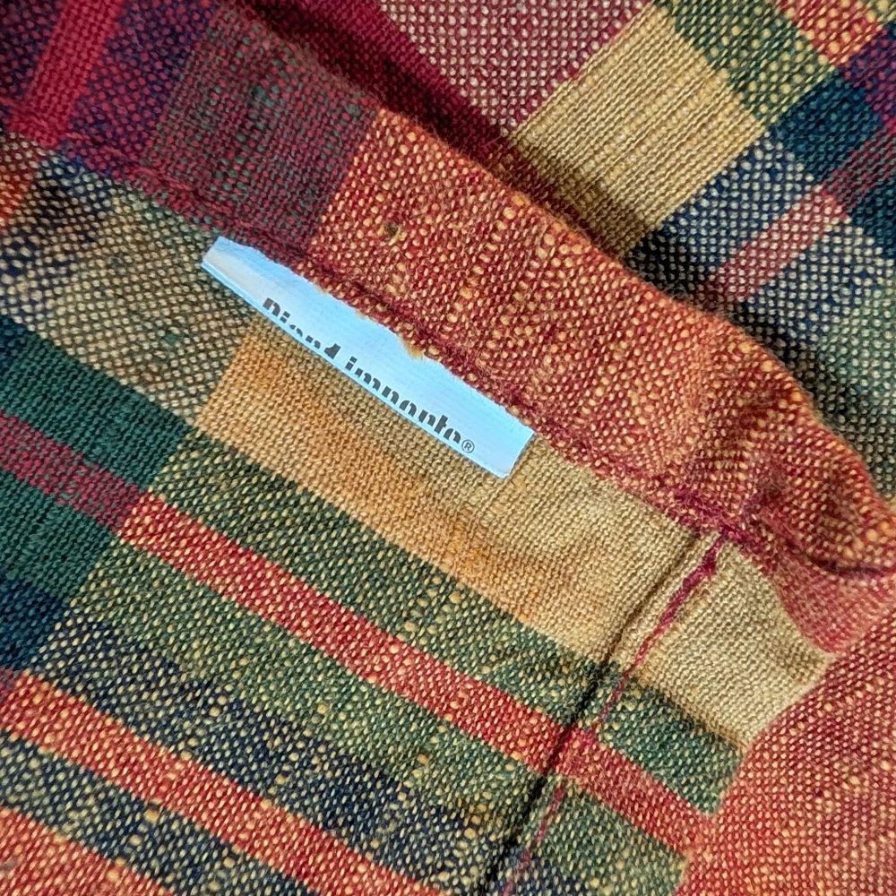Pier One Napkins Plaid Red Green Holiday Lot Of 14 Great Condition